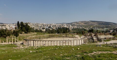 Voyage de l'UTL Marennes Oléron en Jordanie et Jérusalem, Jerash - Place ovale 