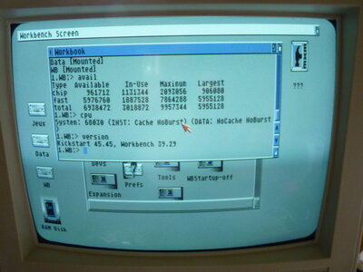 test aros68k sur Amiga, A1200 os3.0 sur aros kickstart