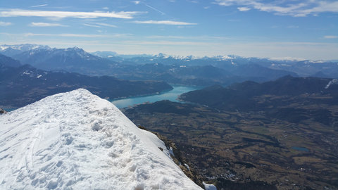 Randonnée du 26/02/2017 au sommet de la Fourche, Du sommet de la Fourche vers le lac de Serre Ponçon