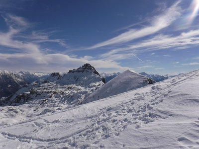 Randonnée du 26/02/2017 au sommet de la Fourche, L'ésillon au premier plan