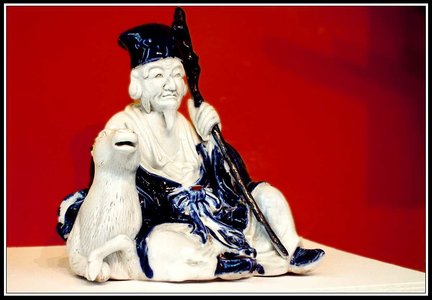 MBAN - Sculptures, MBAN - Oeuvres 016 - Groupe Jurojin et cerf  Japon  19e siècle 
