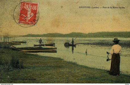 Cartes postales de Soustons, 01 Port de la Mathe du bec 01