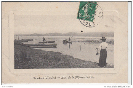 Cartes postales de Soustons, 01 Port de la Mathe du bec 02.