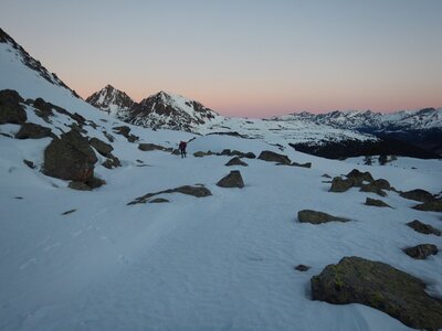 Caf 47 Alpinisme Andorre Goulotte Dels Mussols  au pic de Bony Envalira, DSCN9385