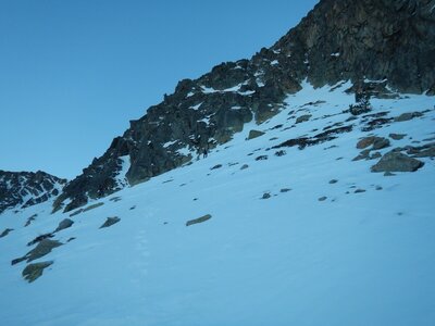 Caf 47 Alpinisme Andorre Goulotte Dels Mussols  au pic de Bony Envalira, DSCN9388