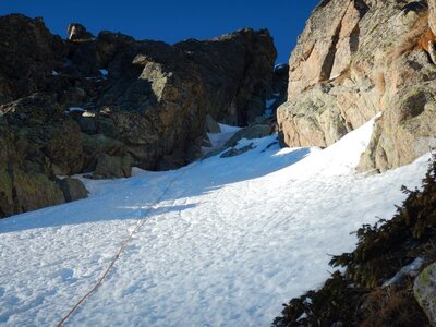 Caf 47 Alpinisme Andorre Goulotte Dels Mussols  au pic de Bony Envalira, DSCN9395