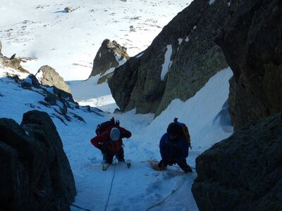 Caf 47 Alpinisme Andorre Goulotte Dels Mussols  au pic de Bony Envalira, DSCN9403